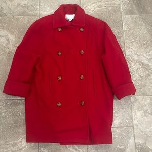 Vintage The Limited Wool Pea Coat Red Made In USA by ILGWU Size 8